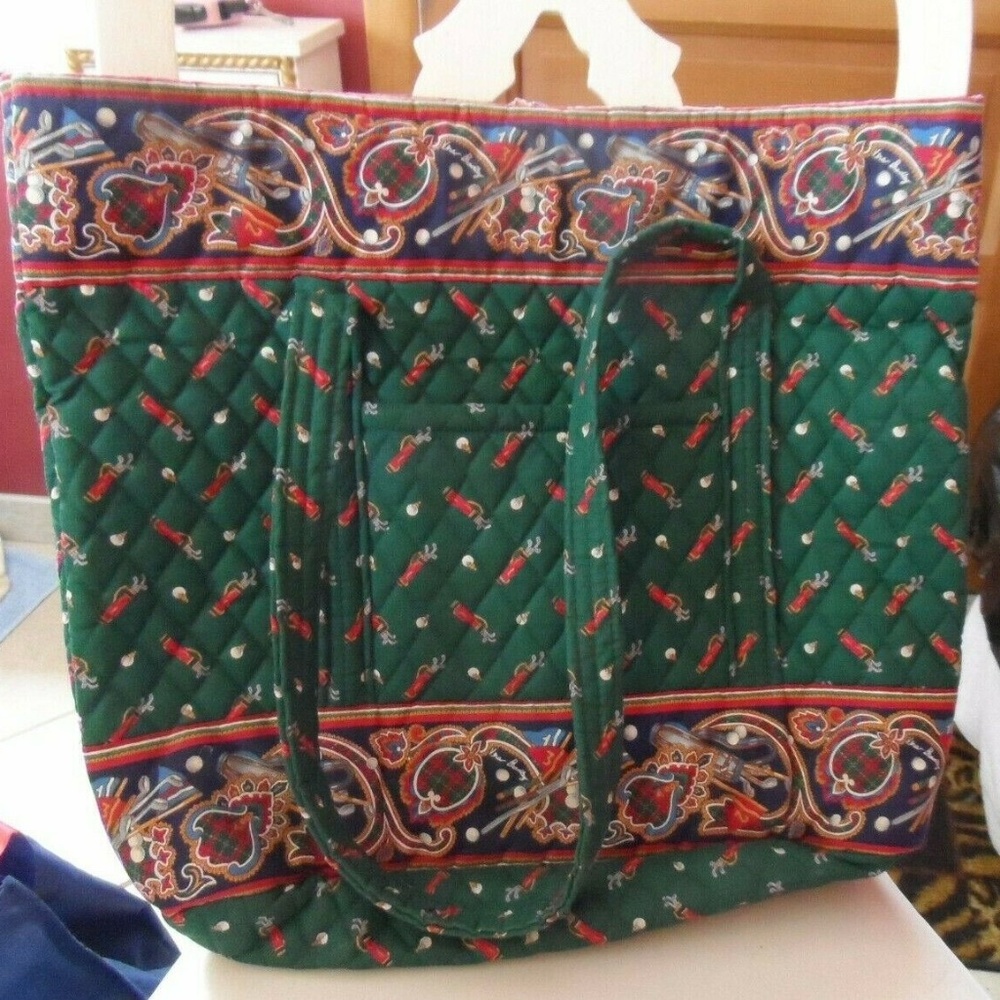 Vera Bradley X large button tote in Green Golf